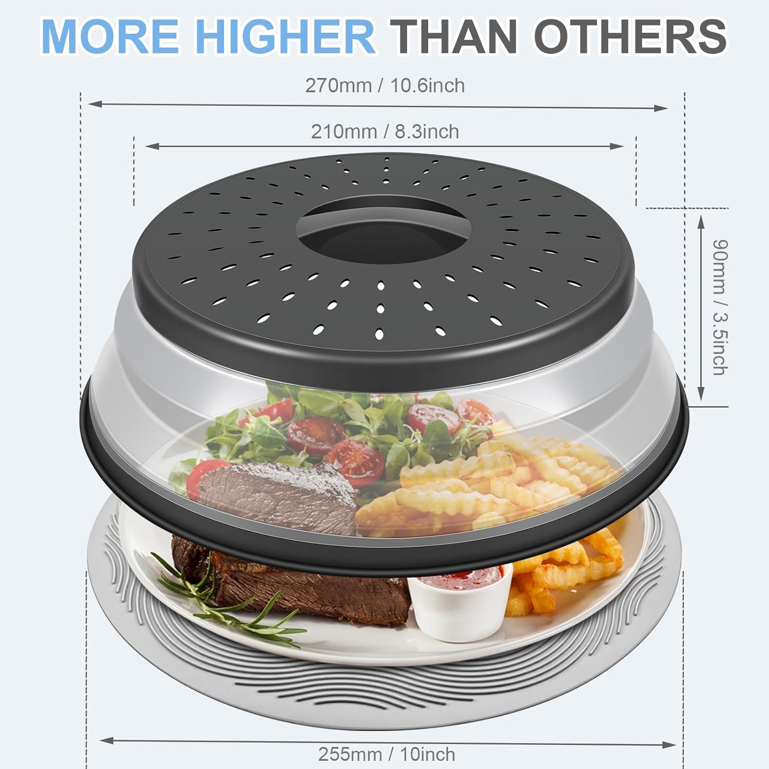 Microwave Food Cover, Collapsible Silicone Mat, Splatter Guard, Plate Holder, Kitchen Colander, Food Cover -10 Microwave Food Cover, Collapsible Silicone Mat, Splatter Guard, Plate Holder, Kitchen Colander, Food Cover -10